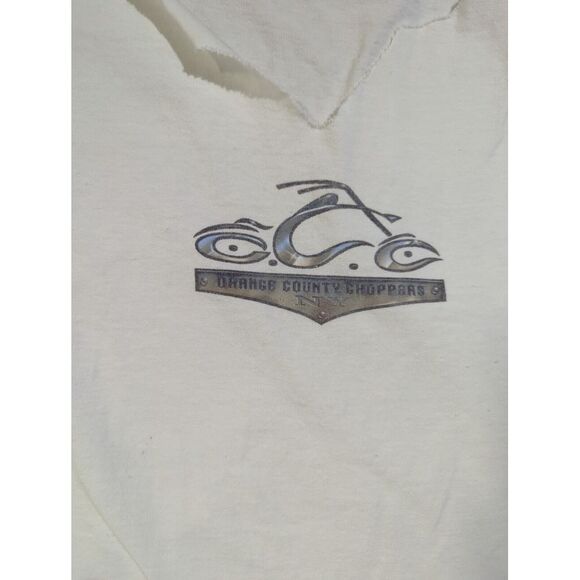 VTG Orange County Choppers New York Mens White Graphic Shirt Logo Size 2XL - Picture 2 of 6